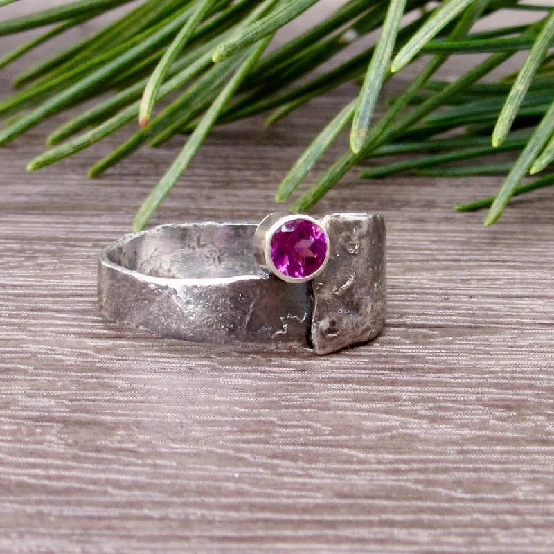 Matching Promise Rings-Rhodolite Garnet Organic Ring