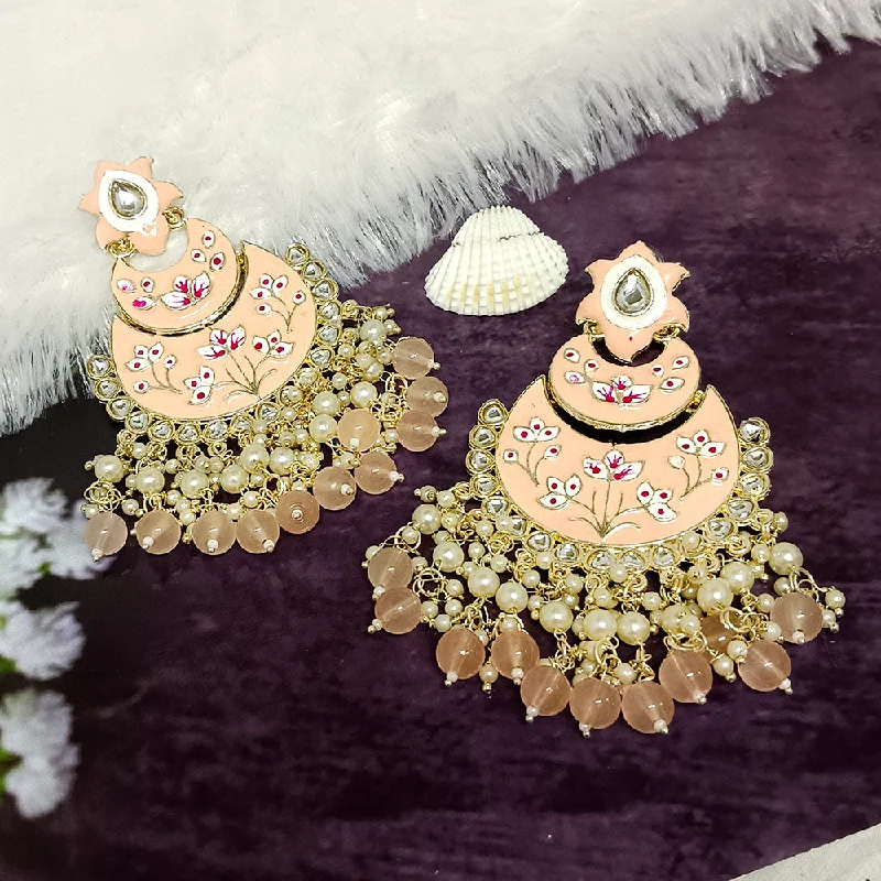 Lightweight Earrings-Darshana Jewels Kundan And Meenakari Dangler Earrings