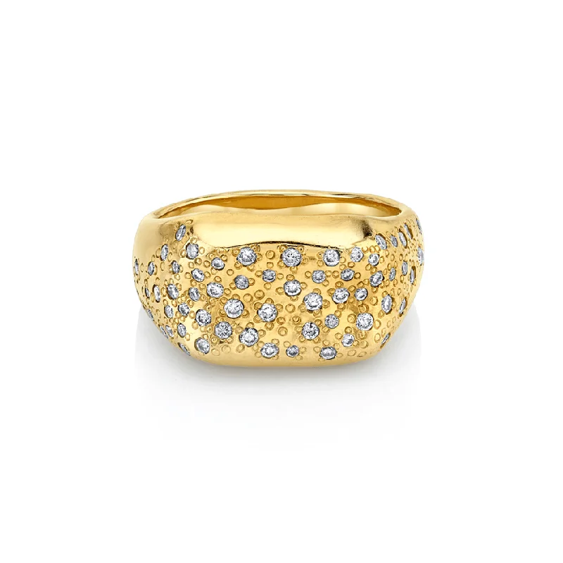 Stackable Diamond Rings-Pavé Diamond Oracle Ring