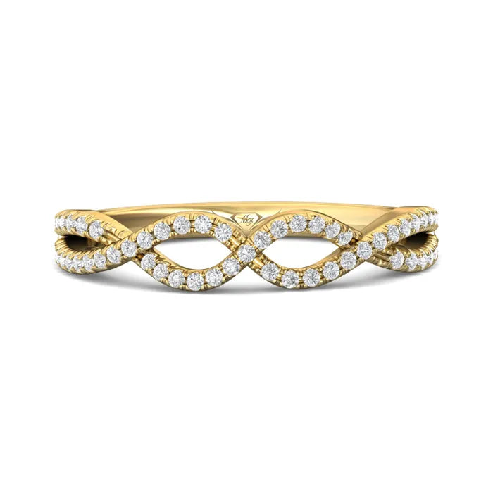 Stackable Diamond Rings-Diamond Twist Wedding Band