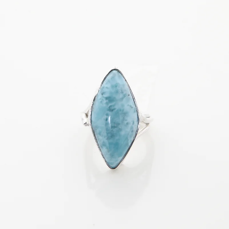 Vintage Gemstone Rings-Larimar Ring Hazel