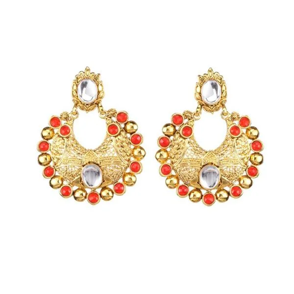 Stud Earrings for Women-The99Jewel Gold Plated Pota Stone Chandbali Earrings