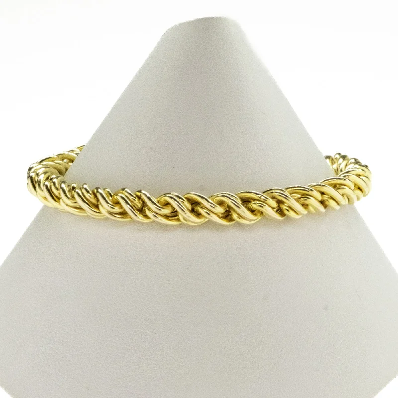 Boho Friendship Bracelets-6mm Fancy Fashion Bracelet 7.5" in 14K Yellow Gold