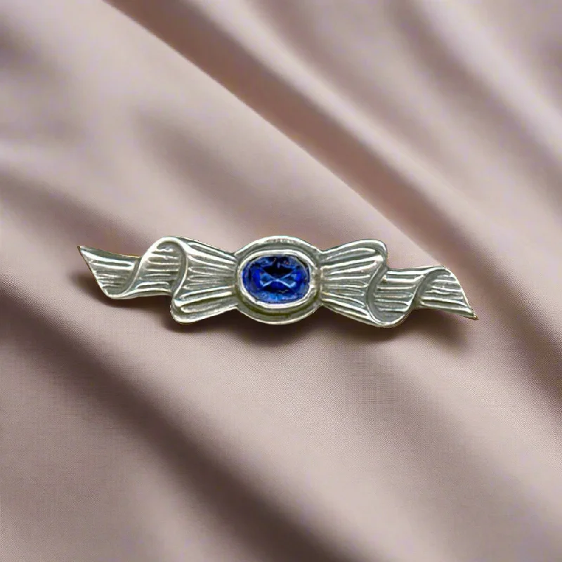 Fashionable Enamel Brooch-Greek Traditional Brooch in Sterling silver with Zircon (K-33)