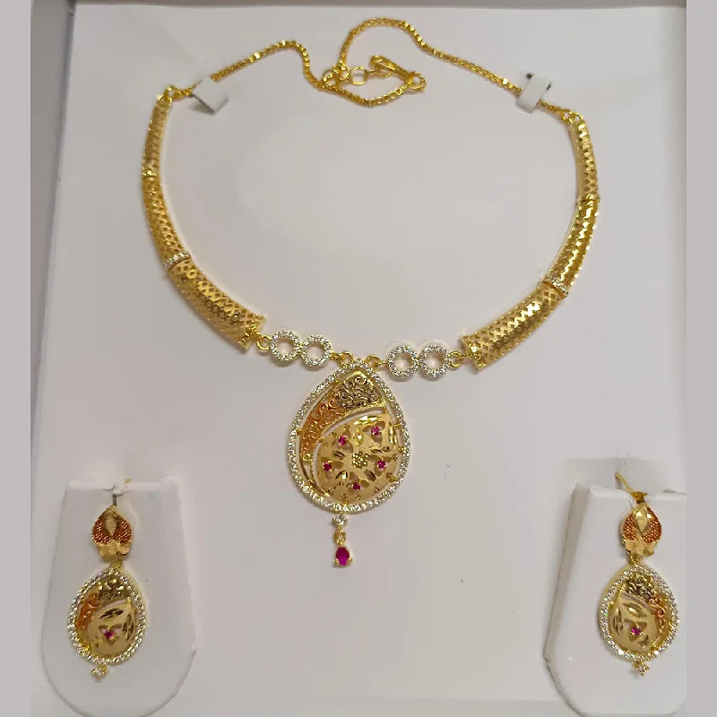 Elegant Wedding Pendant Necklaces-Pari Art Jewellery Forming Necklace Set