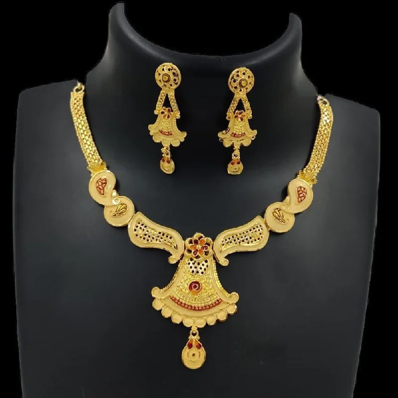 Chunky Gold Necklaces-Pari Art Jewellery Forming Gold Necklace Set