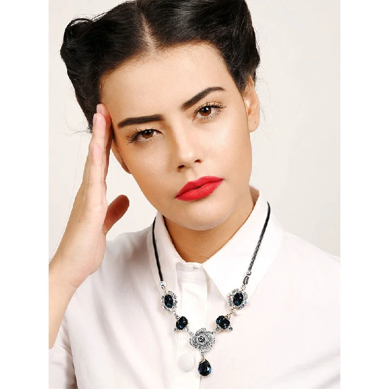 Cute Charm Necklaces-Odette Blue-Coloured Collar Necklace