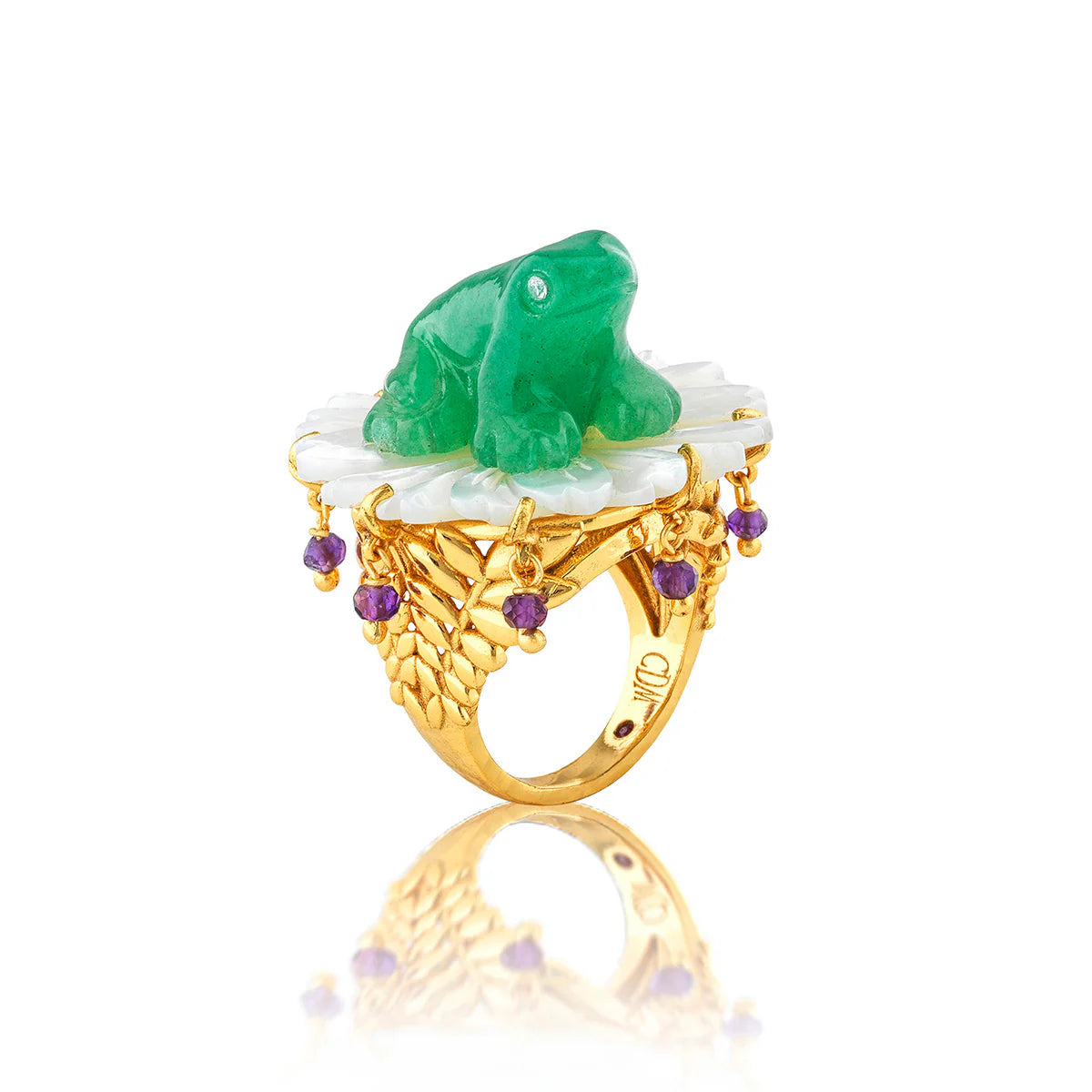 Large Gold Cocktail Rings-Villandry Frog Prince Ring