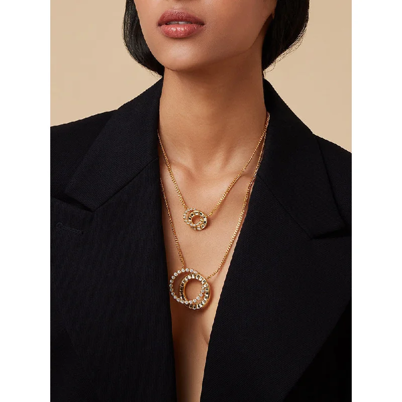 Personalized Nameplate Necklaces-Isharya Emerge Long Necklace In 18KT Gold Plated