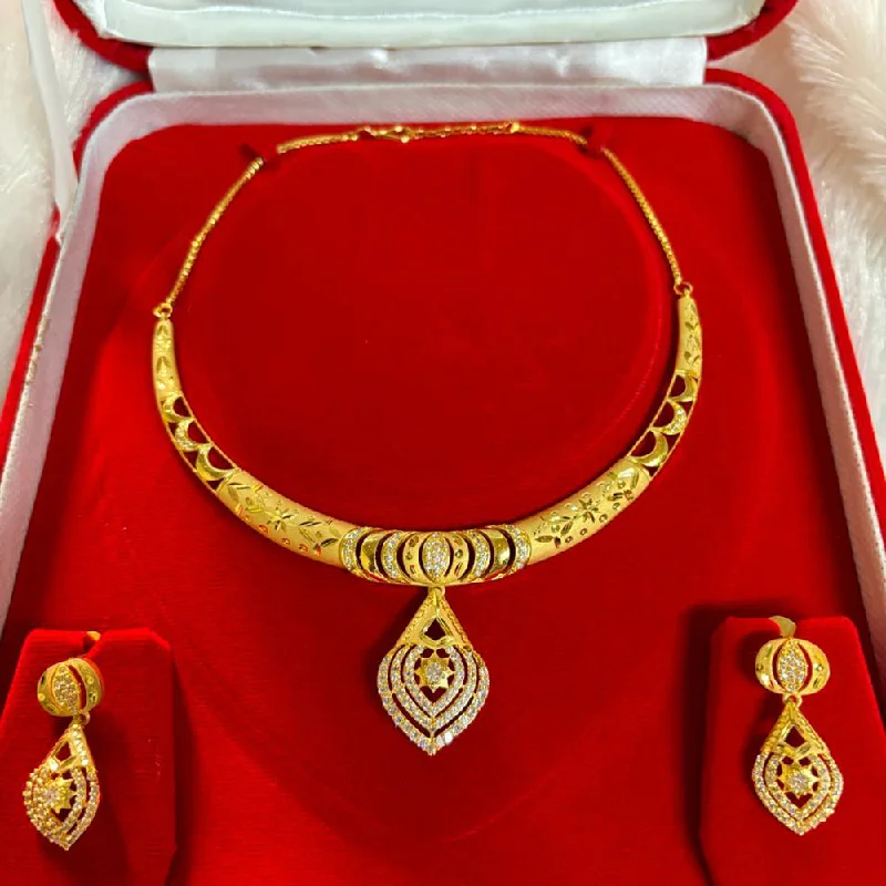 Zodiac Sign Necklaces-Pari Art Jewellery Forming Gold Necklace Set