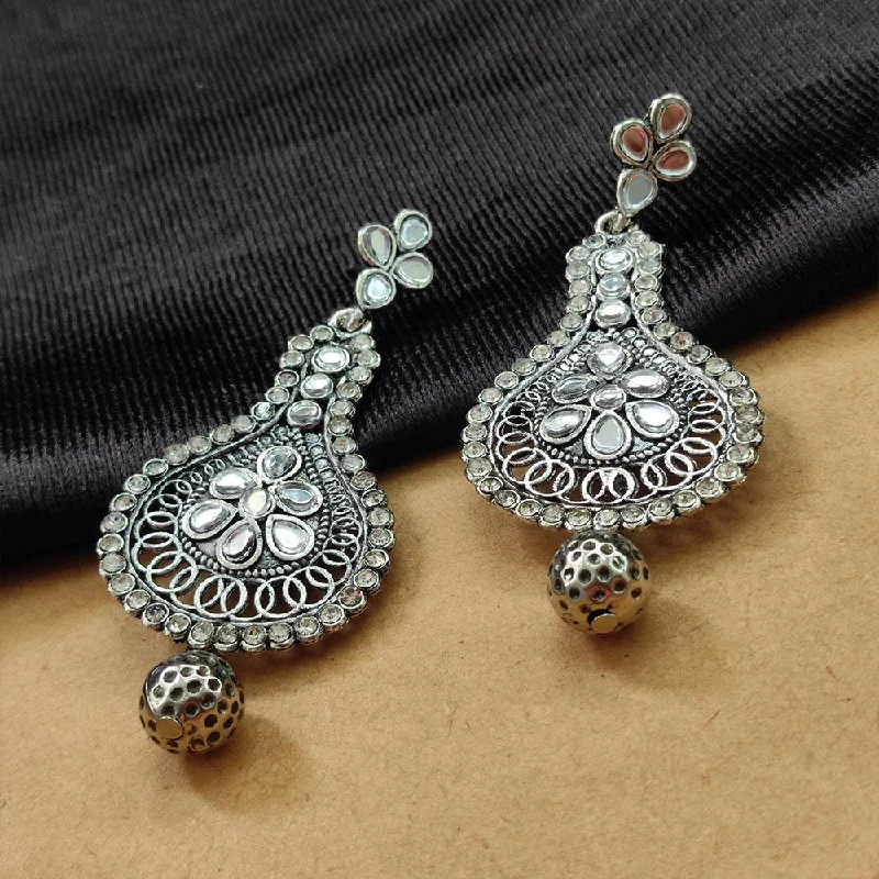 Layered Hoop Earrings-Darshana Jewels Oxidised  Plated Dangler Earrings