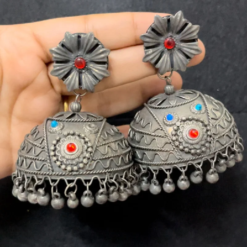 Unique Earrings for Gifts-Shringarstreet Oxidised Plated Jhumki Earrings