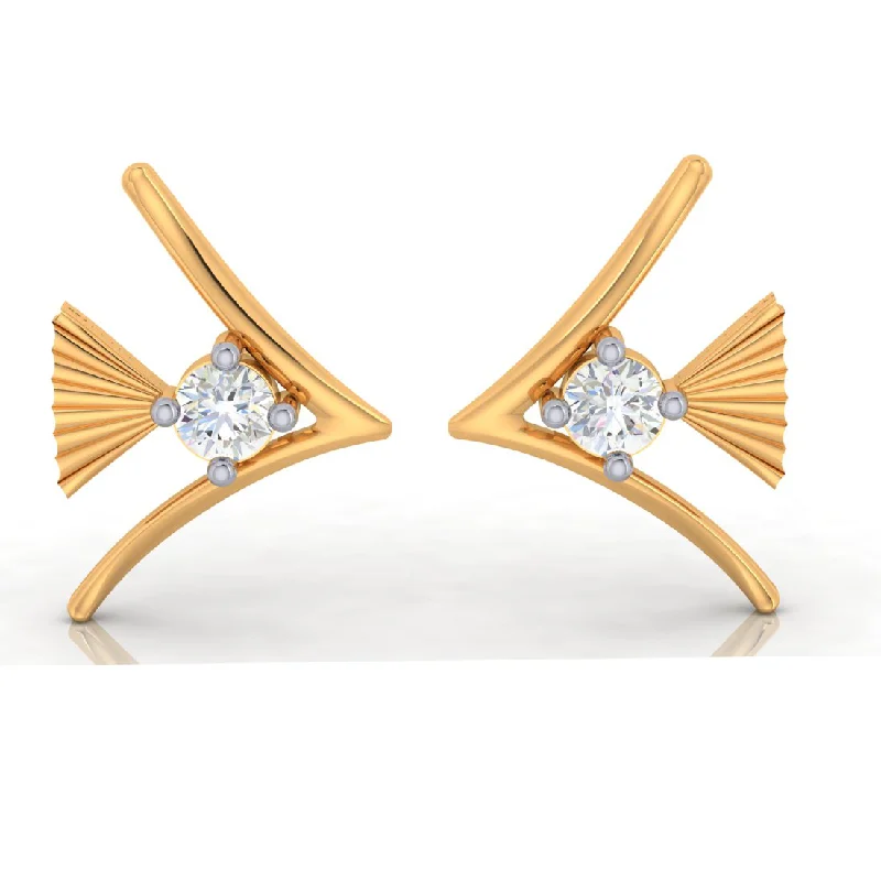 Elegant Crystal Earrings-Charming 18k Gold And Diamond Earrings\
\