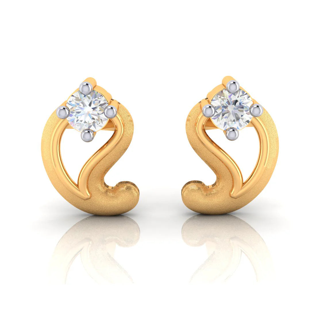 Rose Gold Earrings for Bridesmaids-Kalka Designed 18k Diamond Gold Earrings