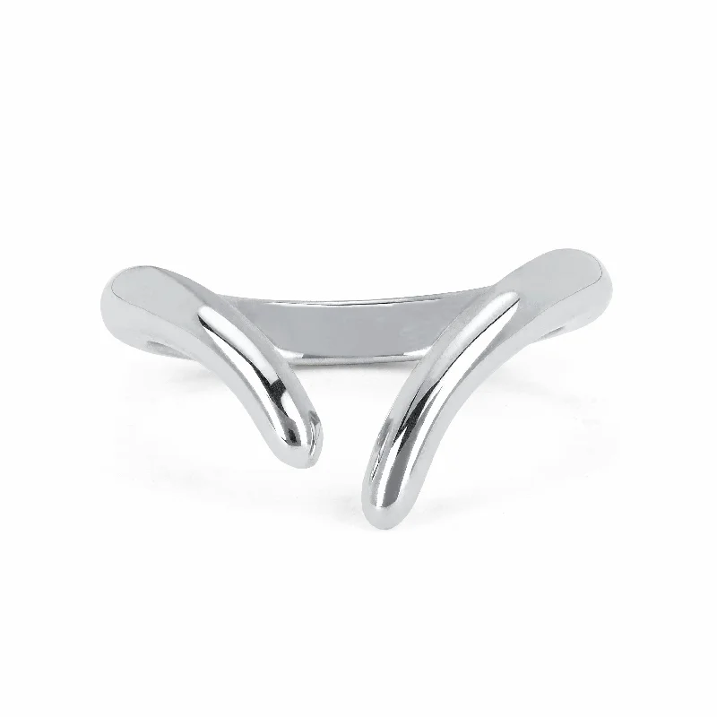 Fashionable Silver Rings-Men's Solid Tusk Ring