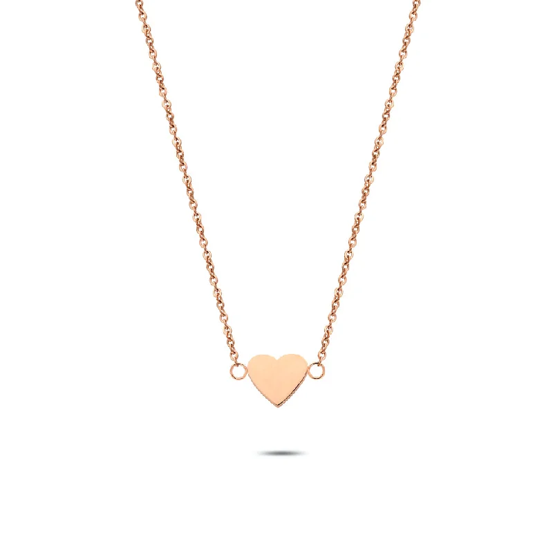 Personalized Couple Pendant Necklaces-Heart necklace rosé gold