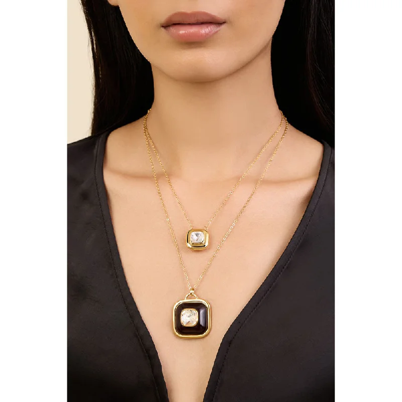 Gold Chain Necklaces for Women-Isharya Layered Medallion in 18Kt Gold Plated Necklace