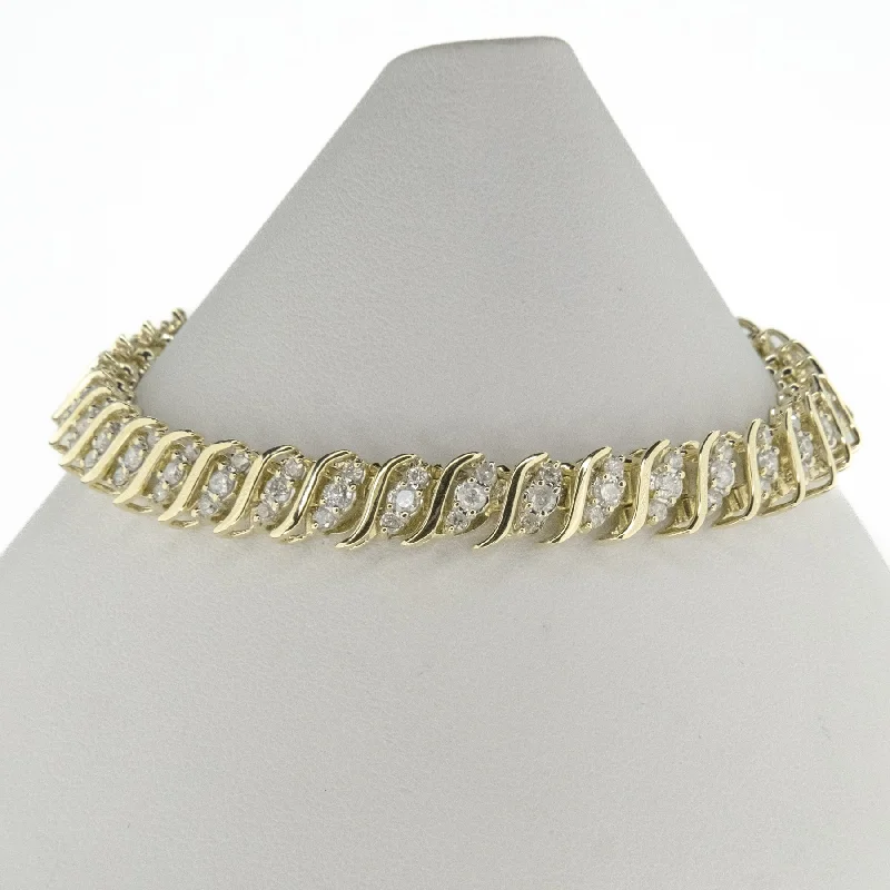 Simple Personalized Bracelets-3.00ctw Multi Diamond 7.5" Tennis Bracelet in 14K Yellow Gold