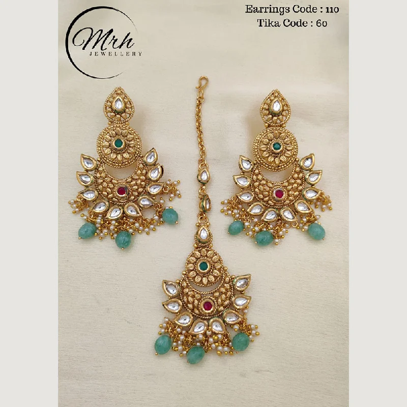 Fashion Earrings for Special Occasions-Jewel Addiction Copper Gold Plated Earrings With Mangtikka