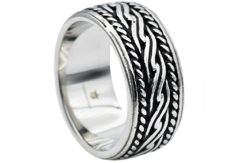 Luxury Ruby Rings-Mens Stainless Steel Band