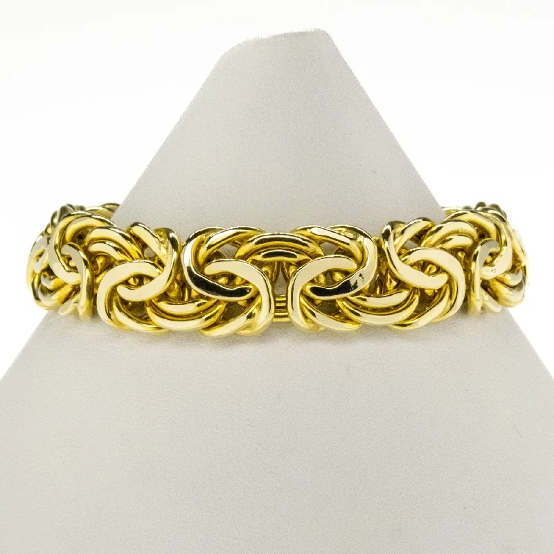 Elegant Multi-Strand Bracelets-Byzantine Link Bracelet 8" in 14K Yellow Gold