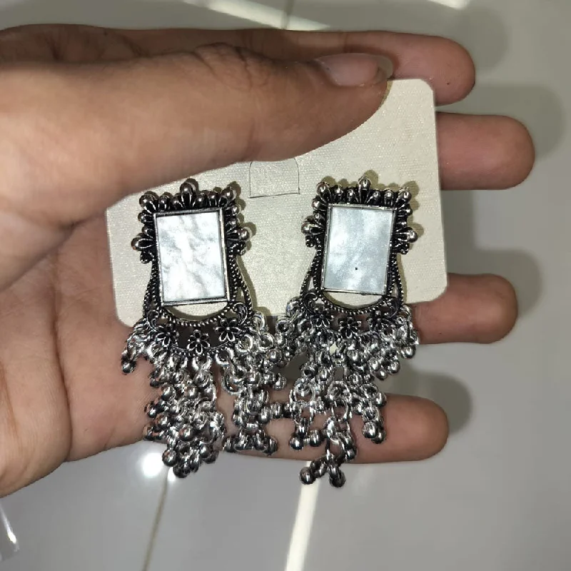 Party Earrings for Women-Abhinandan Oxodised Plated Ghungroo Dangler Earrings