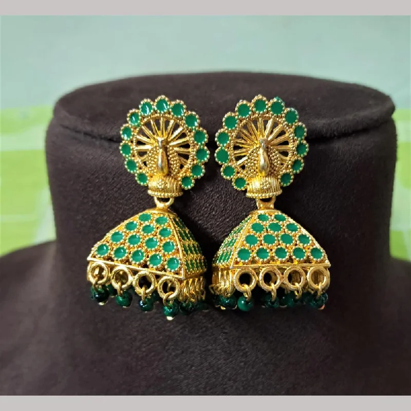 Long Dangle Earrings-H K Fashion Gold Plated Meenakari And Beads Jhumki Earrings