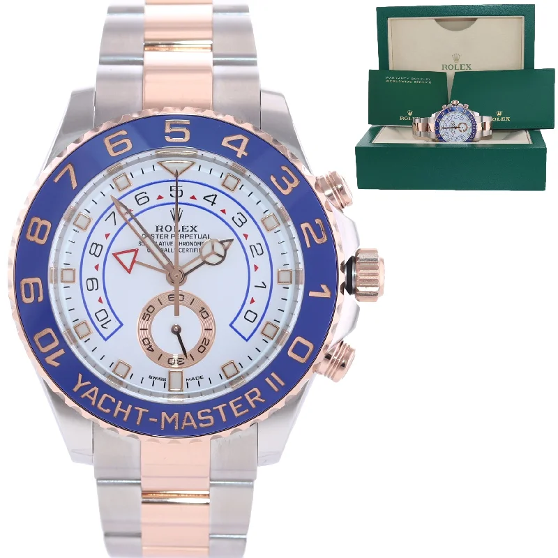 Digital Watches for Kids with Fun Features-Rolex Yacht-Master II 116681 Steel Everose Gold 44mm two Tone Watch Box