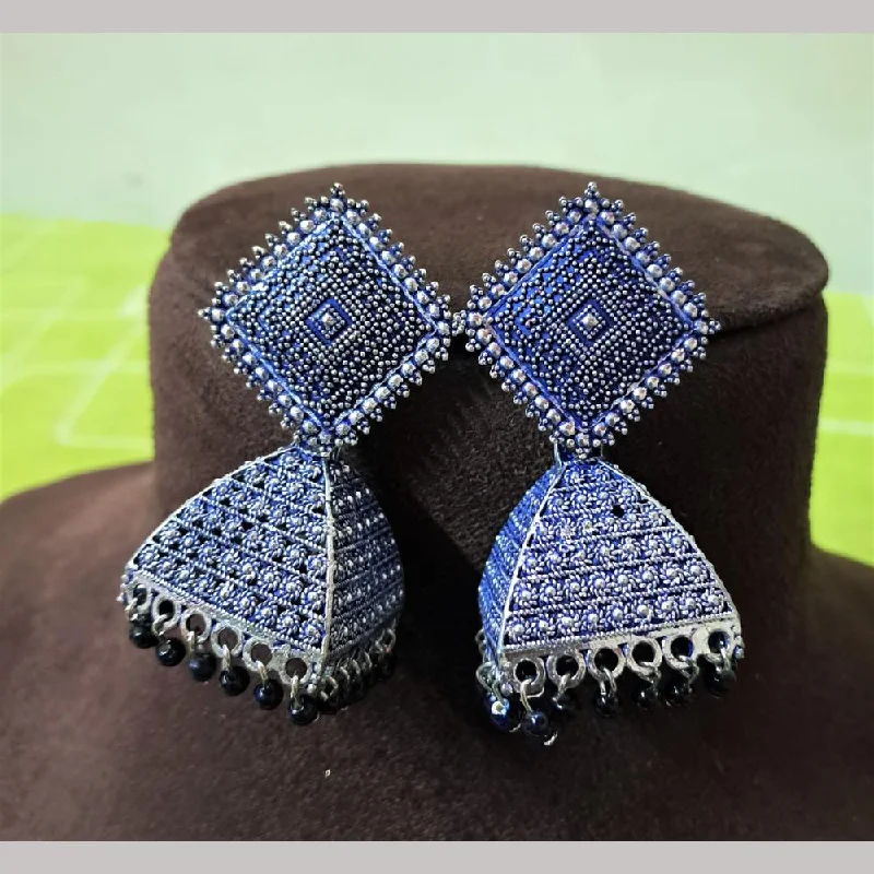 Elegant Bead Earrings-H K Fashion Oxidised Plated Beads Jhumki Earrings