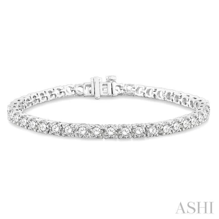 Custom Gold Bracelets-9 Ctw Round Cut Diamond Tennis Bracelet in 14K White Gold