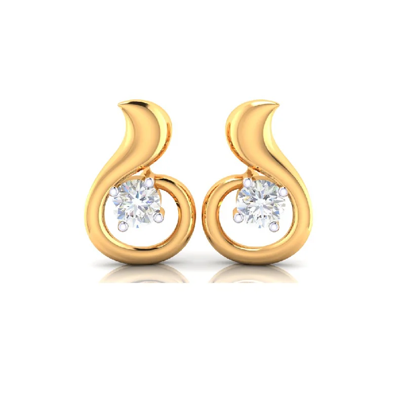 Designer Crystal Earrings-Classic Designer 18k Gold And Diamond Earrings