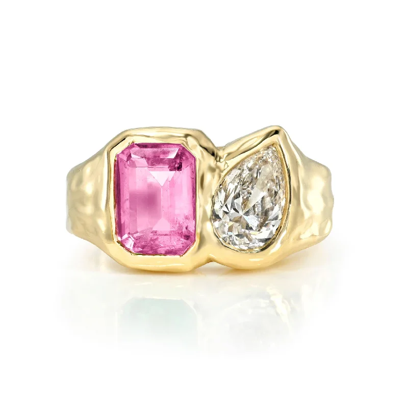 Designer Fashion Rings-Toi Et Moi River Pink Sapphire and Diamond Ring