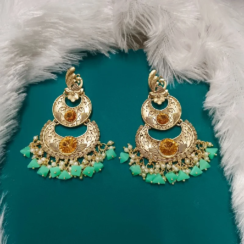 Designer Drop Earrings-Darshana Jewels Crystal Stone Gold Plated Dangler Earrings