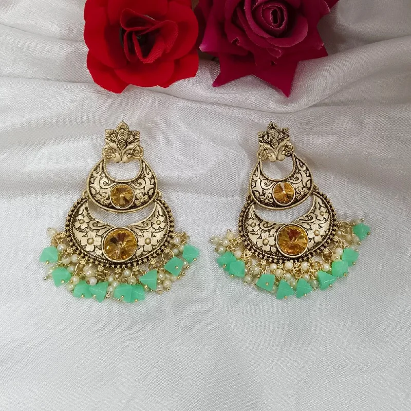 Fashion Earrings for Special Occasions-Darshana Jewels Crystal Stone Gold Plated Dangler Earrings