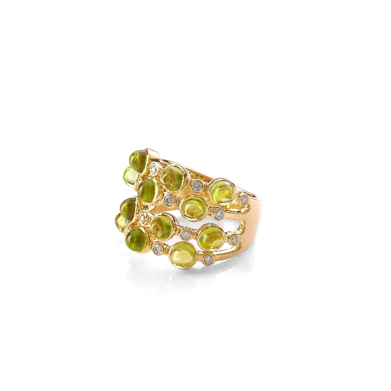 Fashionable Silver Rings-Peridot Candy Band