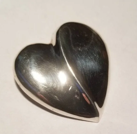 High-Quality Brooch with Rhinestones-Sterling Silver Heart Brooch