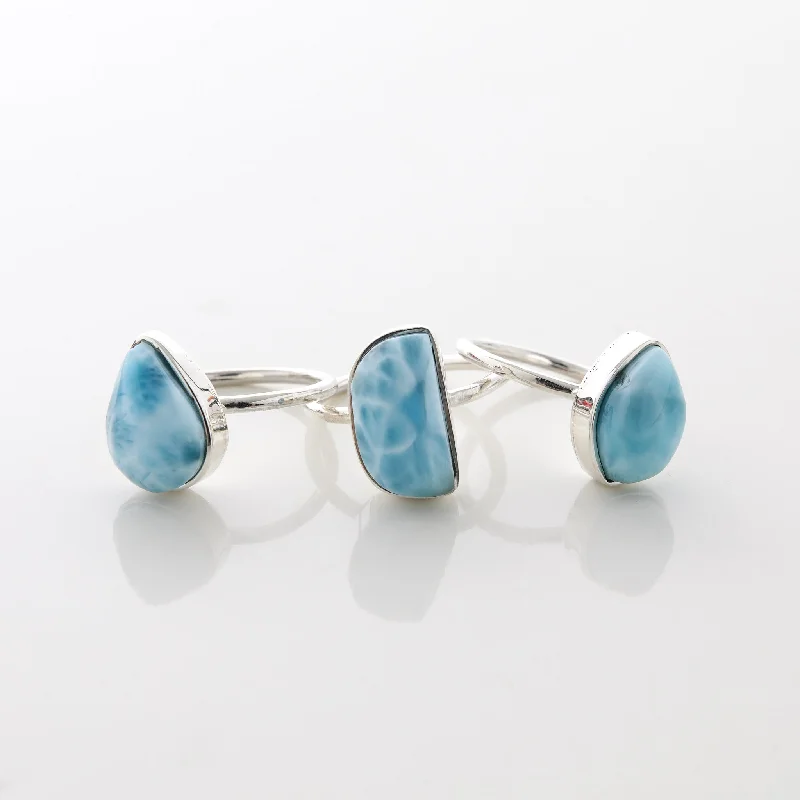 Designer Engagement Rings-Larimar Ring Trio Theresa