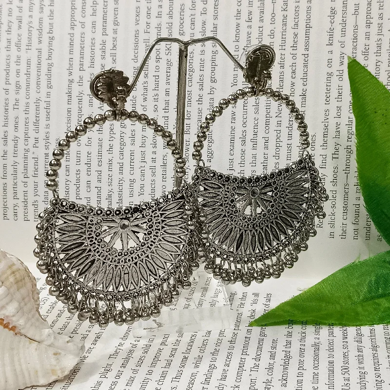 Turquoise Earrings for Women-Darshana Jewels Oxidised Plated Dangler Earrings