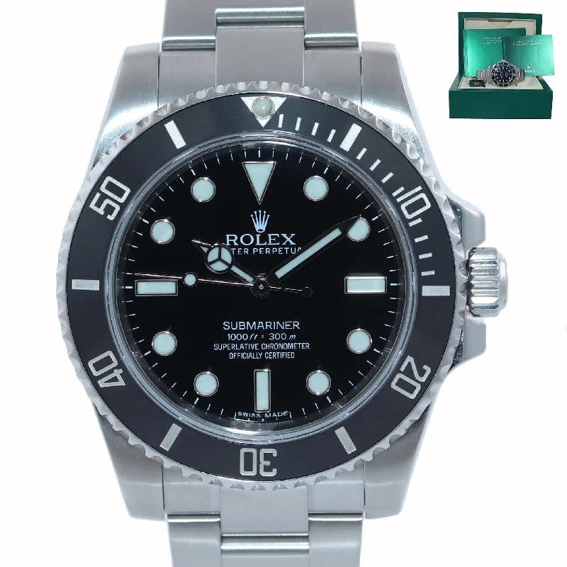 Unique Wooden Watches for Men-2019 Rolex Submariner No-Date 114060 Steel Black Ceramic 40mm Watch Box