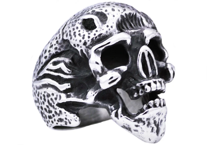 Gold Band Engagement Rings-Mens Stainless Steel Skull Ring