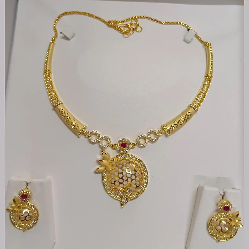 Elegant Rose Gold Necklaces-Pari Art Jewellery Forming Necklace Set