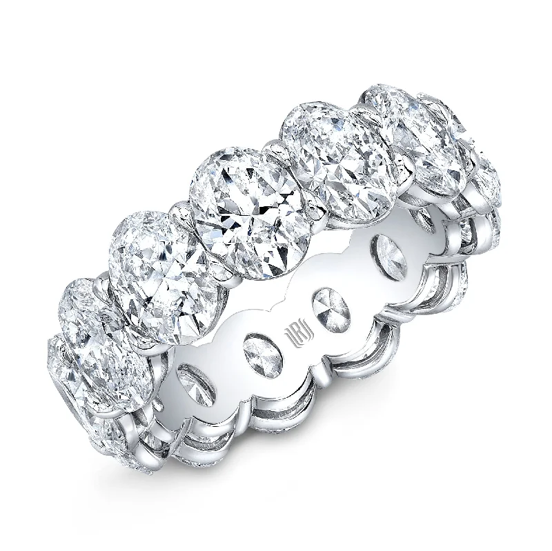 Silver Infinity Rings-Oval Cut Eternity Band