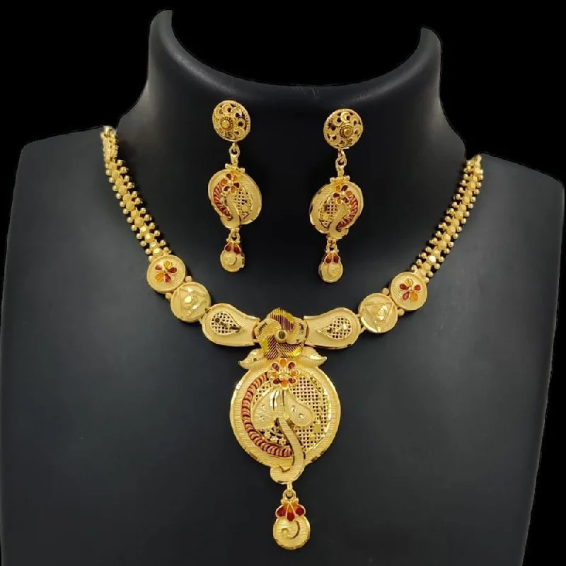 Designer Heart Necklaces-Pari Art Jewellery Forming Gold Necklace Set