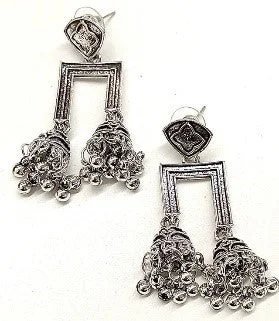 Unique Hoop Earrings-Darshana Jewels Oxidised Plated Dangler Earrings