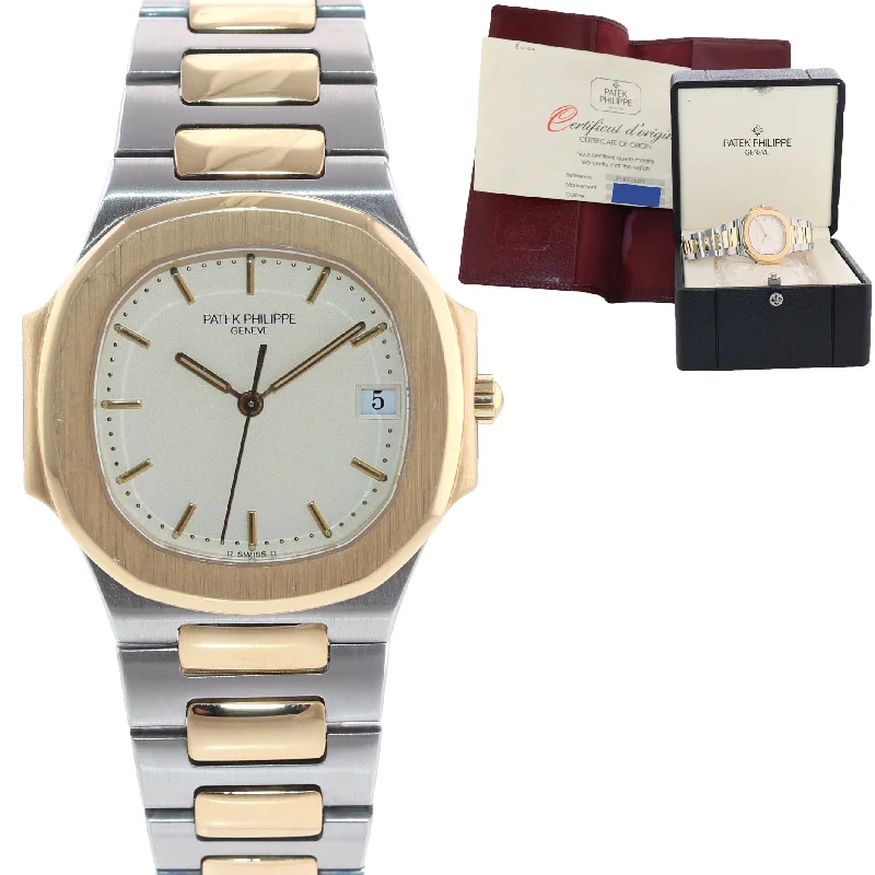 Stylish Sports Watches with GPS-PAPERS  Patek Philippe Nautilus 3900 Yellow Gold Two Tone White Steel Watch