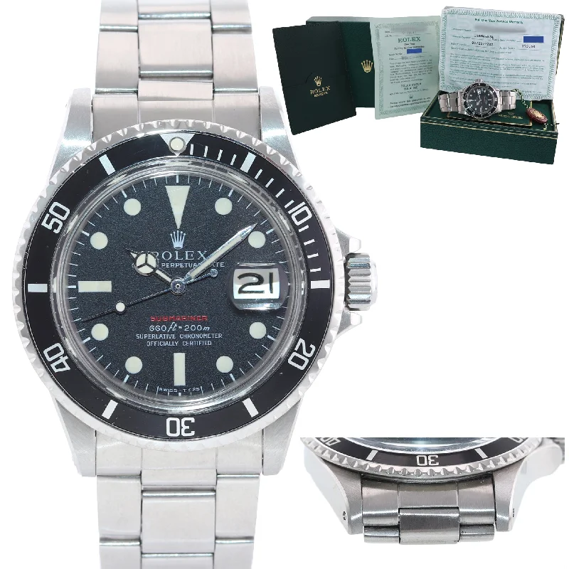 Men’s Chronograph Watches-RSC PAPERS Rolex Submariner 1680 RED Submariner Orginal Patina Watch Box