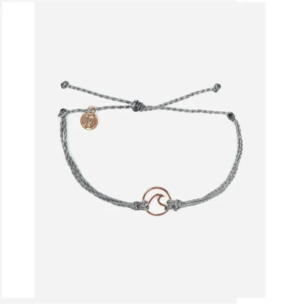 Unique Gold Bracelets for Women-Pura Vida Wave Gray & Rose Gold Bracelet