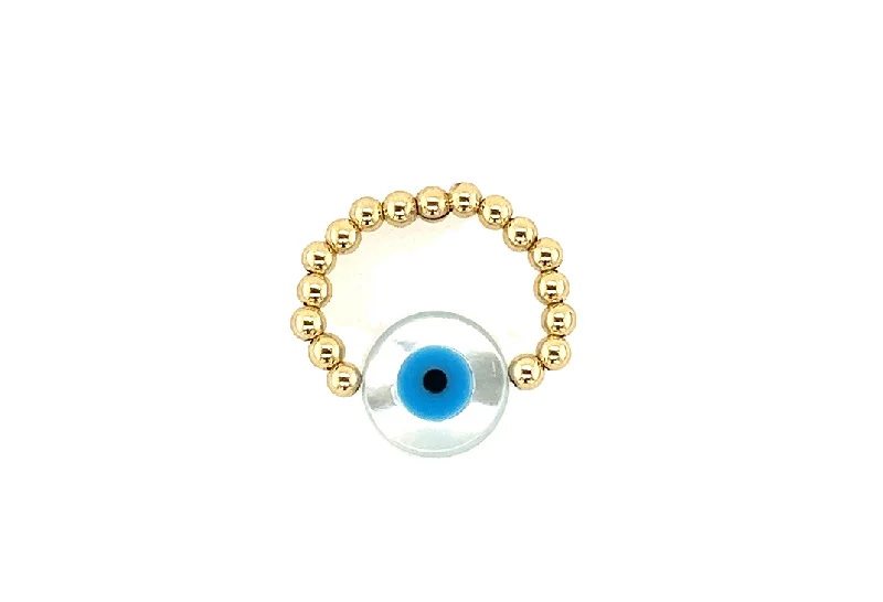 Silver Band Rings-Evil Eye Opal Ring - XL