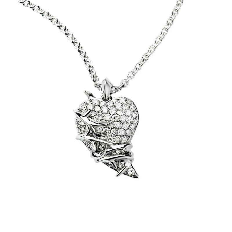 Luxury Silver Necklaces-Impassioned Necklace - 18ct White Gold & Diamond