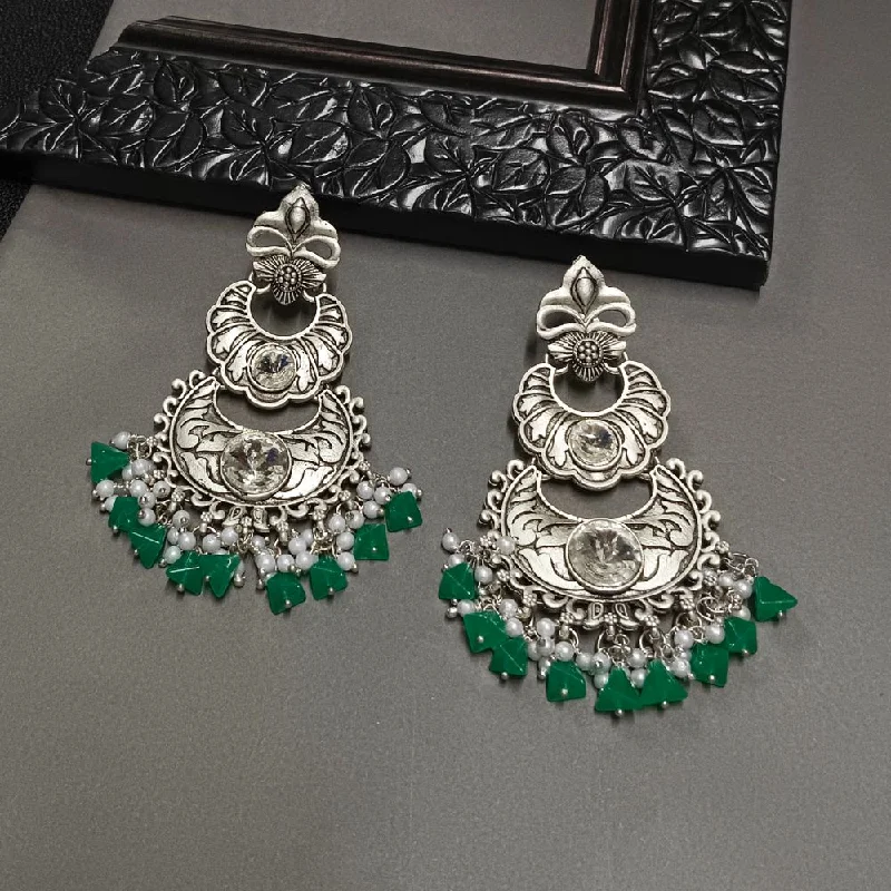 Cute Animal Earrings-Darshana Jewels Crystal Stone Silver Plated Dangler Earrings